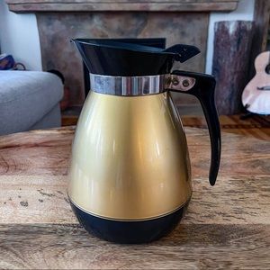 1970s thermo Serb plastic coffee Pitcher gold and black